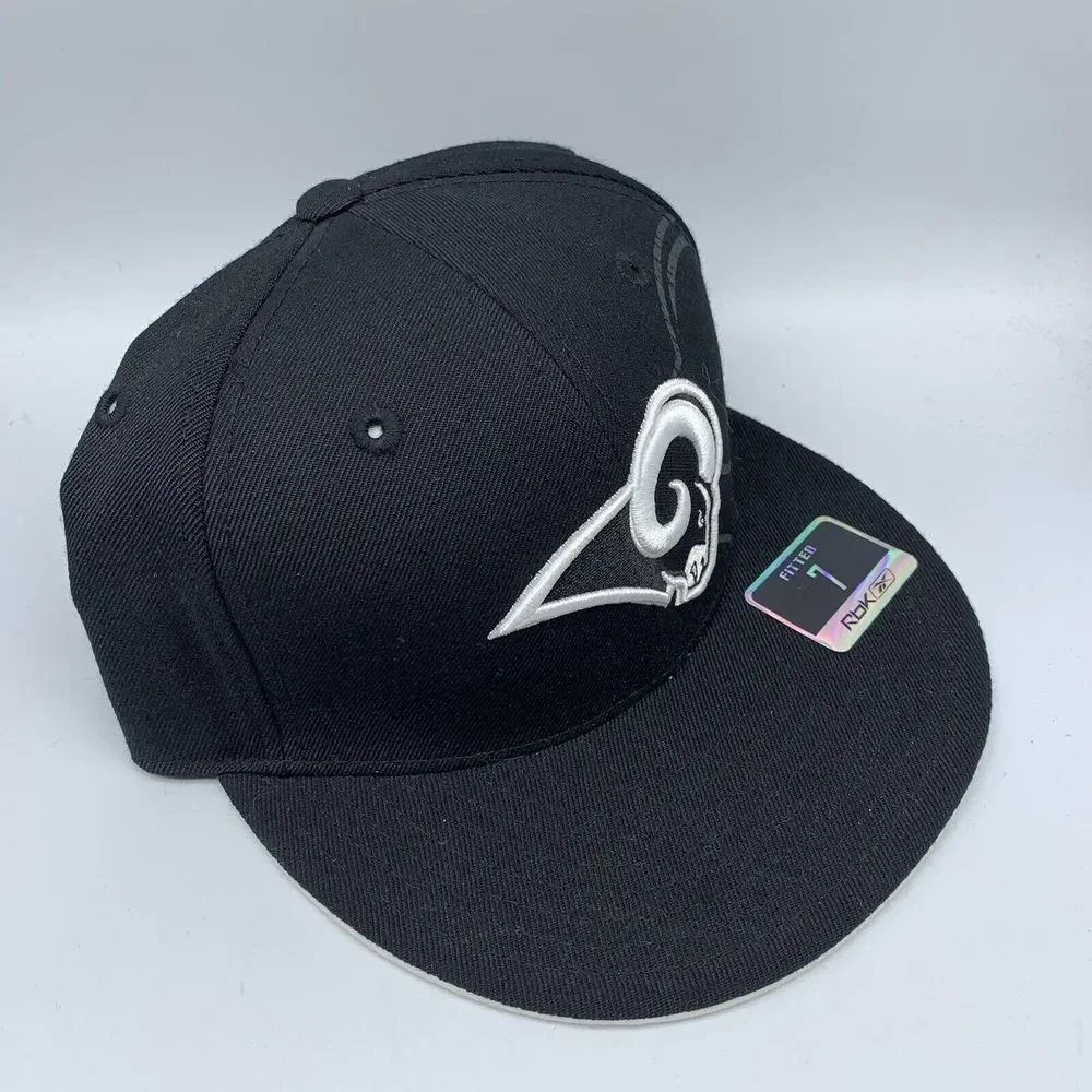 Vintage Los Angeles LA Rams Hat 6 7/8 Fitted‎ NFL Reebok Mens Cap
